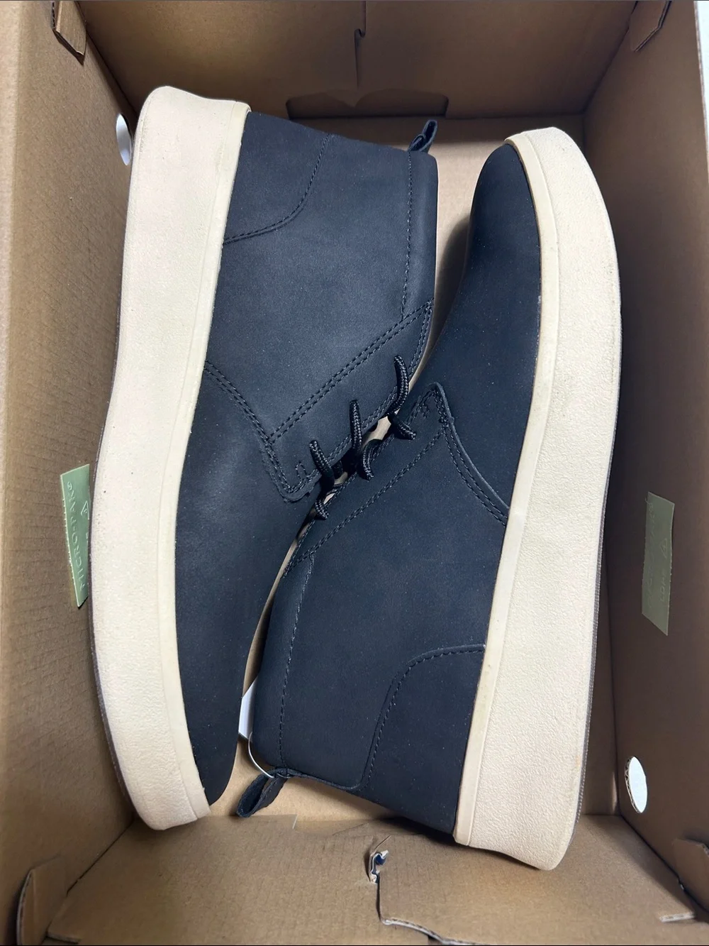 Izod Black Chukka Boots with Cream Sole